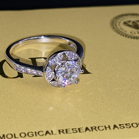 2CTW Moissanite Diamond Gold Filled Ring - Picture 3 of 6